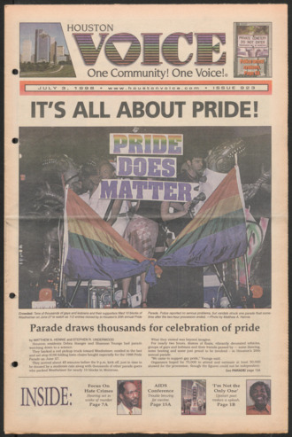 Houston Voice, No. 923, July 3, 1998