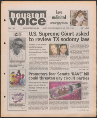 Houston Voice, No. 1134, July 19, 2002