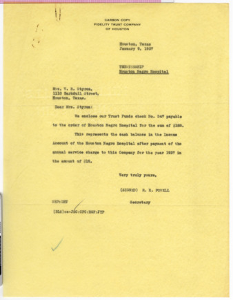 Letter from R. E. Powell to Mrs. W. R. Styron, 1937 January 9
