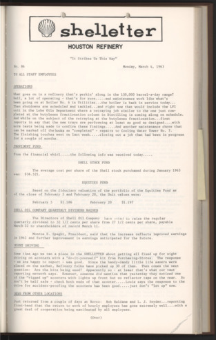 Shelletter, No. 86, March 4, 1963