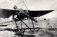 Strut airplane with pilot in cockpit