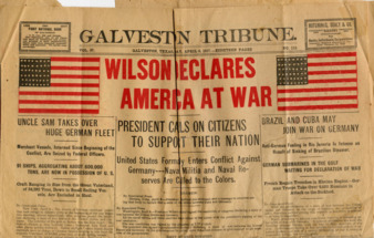 Wilson Declares America At War, Galveston Tribune