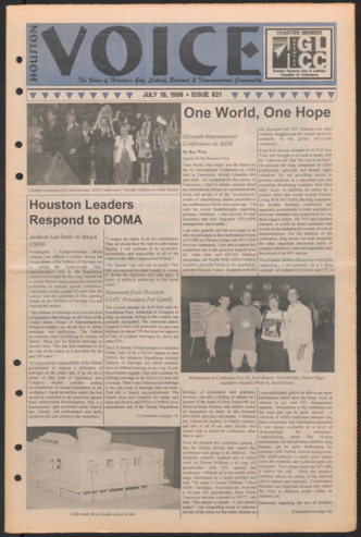 Houston Voice, No. 821, July 19, 1996