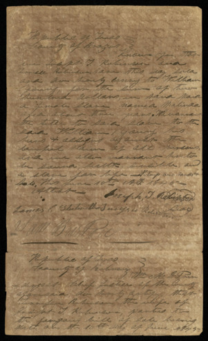 Bill of sale for an enslaved child, Malinda