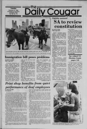 The Daily Cougar. Vol. 50, No. 74, February 21, 1984.