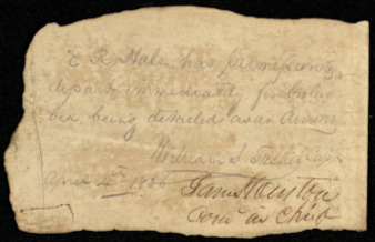 Endorsement signature of Sam Houston