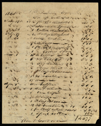 Bill from B. D. Treadwell to N. P. Browning