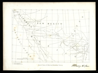 United States and Mexico Boundary Survey printed map
