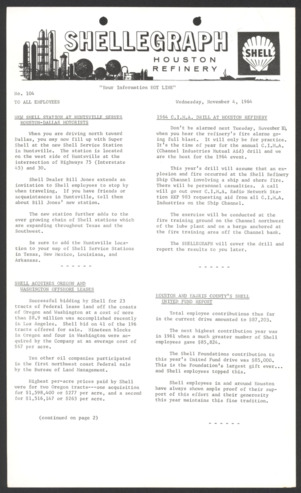 Shellegraph, No. 104, November 4, 1964