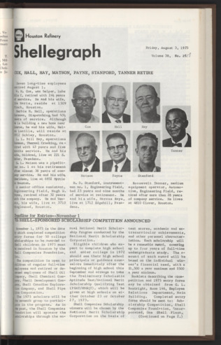 Shellegraph, Vol. 38, No. [17], August 3, 1973