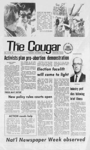 The Daily Cougar. Vol. 39, No. 20, October 10, 1972.