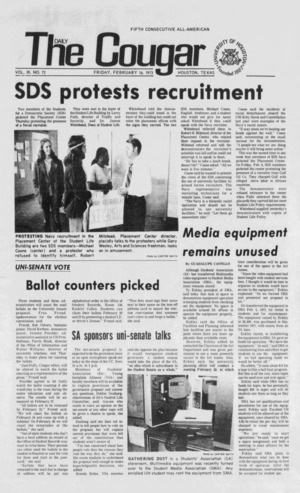 The Daily Cougar. Vol. 39, No. 72, February 16, 1973.