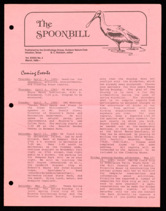 The Spoonbill, Vol. 34, No. 3, March 1985