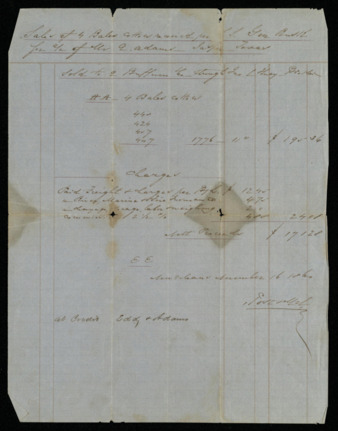 Receipt from Eddy & Adams