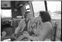 Dick Cavett and woman in RV