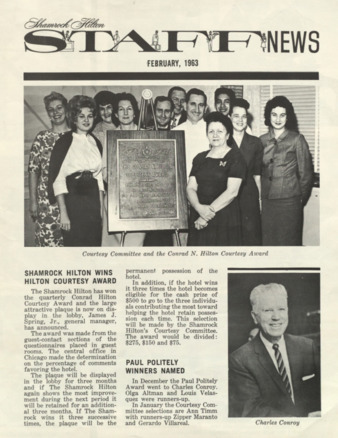 Shamrock Hilton Staff News, February 1963