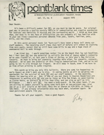Pointblank Times, Vol. 2, No. 6, August 1976