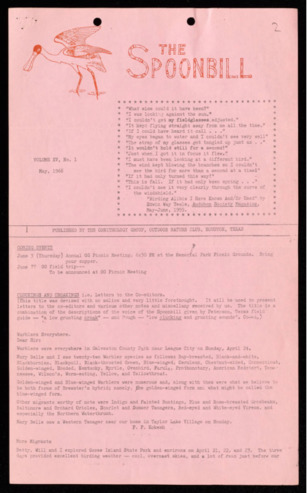 The Spoonbill, Vol. 15, No. 1, May 1966