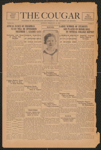 The Cougar, Vol. 1, No. 7, November 23, 1934