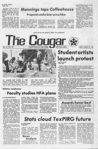 The Daily Cougar. Vol. [43], No. 108, April 27, 1977.