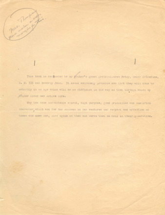 Manuscript detailing the movement of John and Minerva Abercrombie from Alabama to Texas