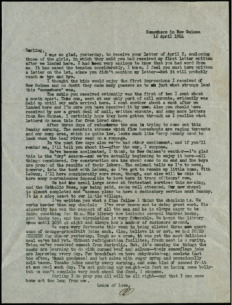 Letter from Capt. O. C. McDavid to Inez McDavid, 1944 April 16