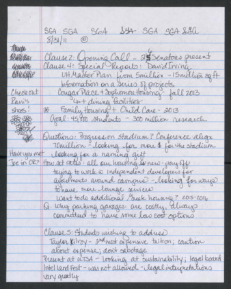 Order of Business, 10th Meeting of the 48th Administration, August 31, 2011