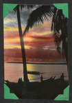 Fishermen leaving their boats at sunset