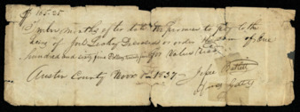 Promissory note from Amos Gates and Jesse Bartlett