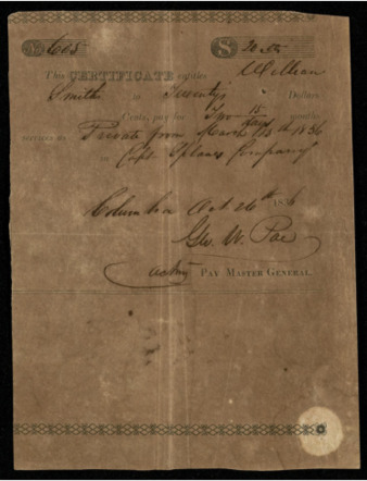 Pay certificate for William Smith