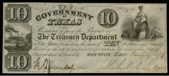 Government of Texas $10 monetary bill