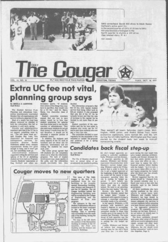 The Daily Cougar. Vol. 44, No. 30, October 18, 1977.