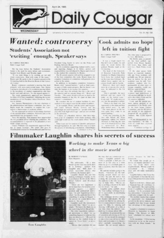 The Daily Cougar. Vol. 51, No. 108, April 24, 1985.