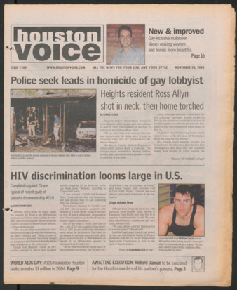 Houston Voice, No. 1205, November 28, 2003