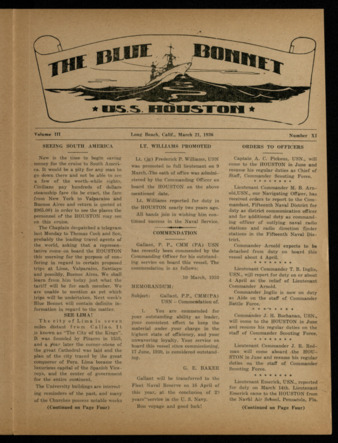 The Blue Bonnet, Vol. 3, No. 11, March 21, 1936