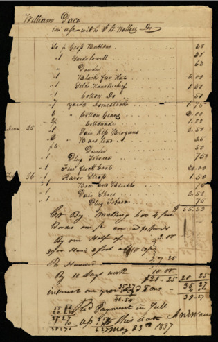 Bill from J. W. Wallace to William Pace