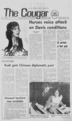 The Daily Cougar. Vol. 41, No. 3, September 5, 1974.