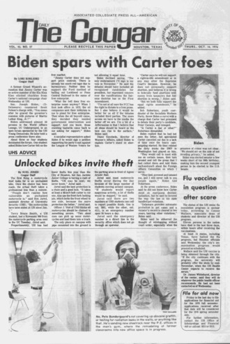 The Daily Cougar. Vol. [43], No. 27, October 14, 1976.