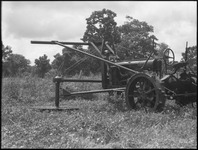 Side view of a tractor in a field