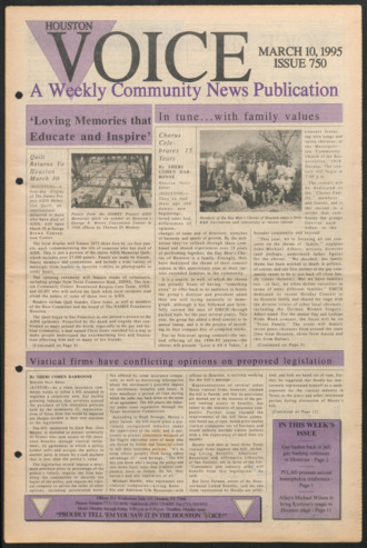 Houston Voice, No. 750, March 10, 1995