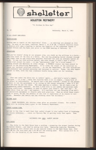 Shelletter, No. 87, March 6, 1963