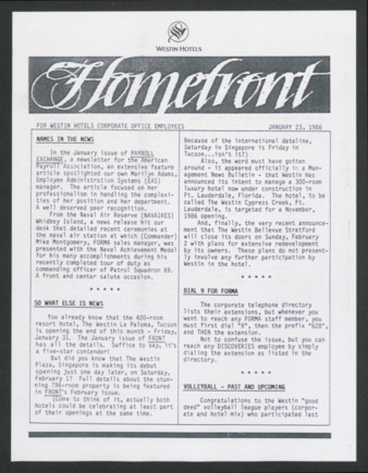 Homefront, January 23, 1986