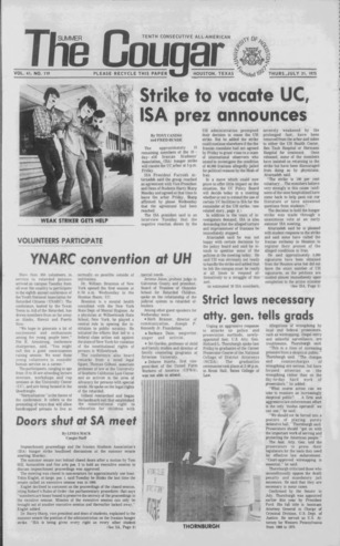 The Summer Cougar. Vol. 41, No. 119, July 31, 1975.