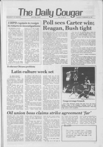 The Daily Cougar. Vol. 46, No. [99], February 26, 1980.