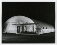 View of the KUHT quonset hut at night