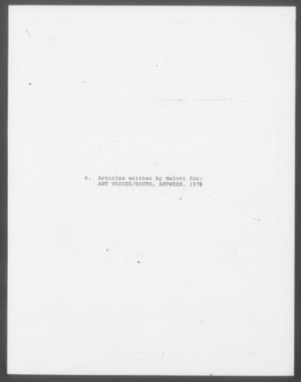 Mary Myart Malott Articles written for Austin American-Statesman, 1978