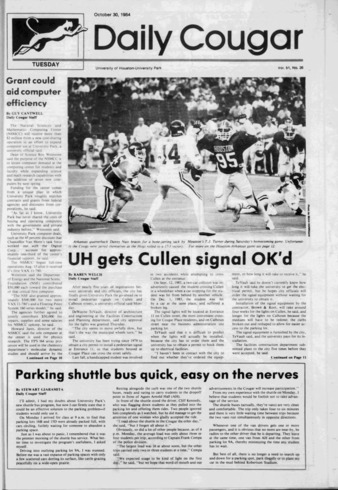 The Daily Cougar. Vol. 51, No. 36, October 30, 1984.