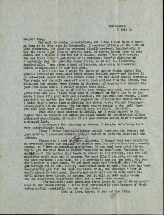 Letter from Capt. O. C. McDavid to Inez McDavid, 1944 July 3