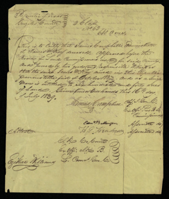 Statement that James McKay, deceased, arrived in Texas in October 1837 and that his estate, administrated by James Campbell, is therefore entitled to 640 acres of land