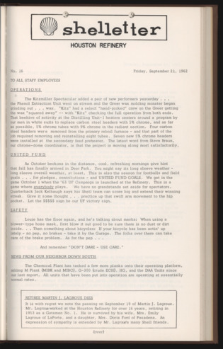 Shelletter, No. 16, September 21, 1962